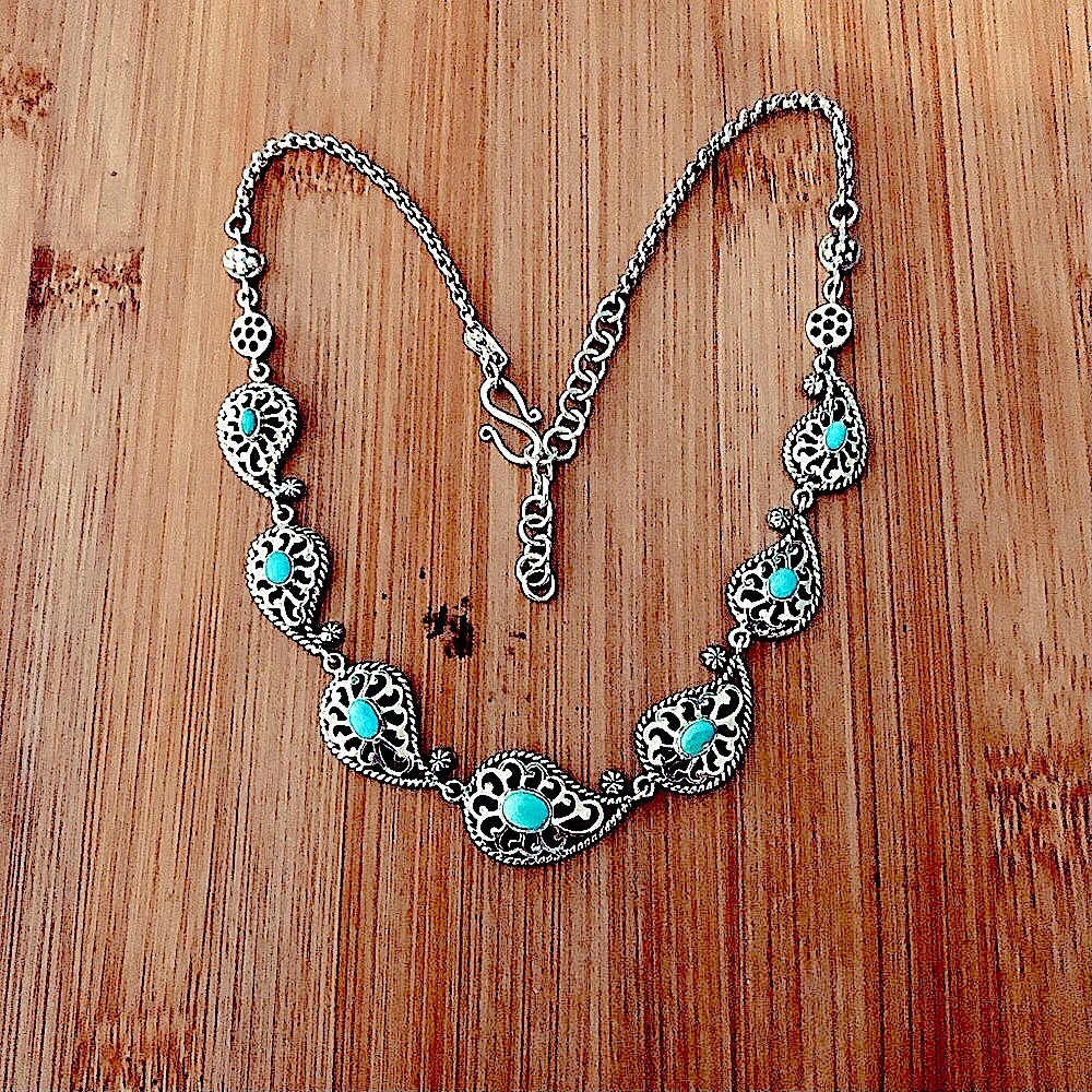$87  Doug Paulus Estate Necklace Southwest Design  Sterling  Marked dp 925 India